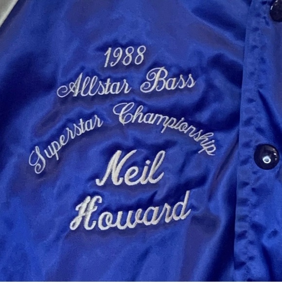 Vintage 1988 Ranger Boats Flippin Arkansas Satin Bomber Lined Jacket Neil Howard - Picture 7 of 8